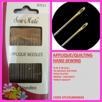 SEW MATE APPLIQUE/QUILTING HAND SEWING NEEDLES 0.45 X 40.5MM 